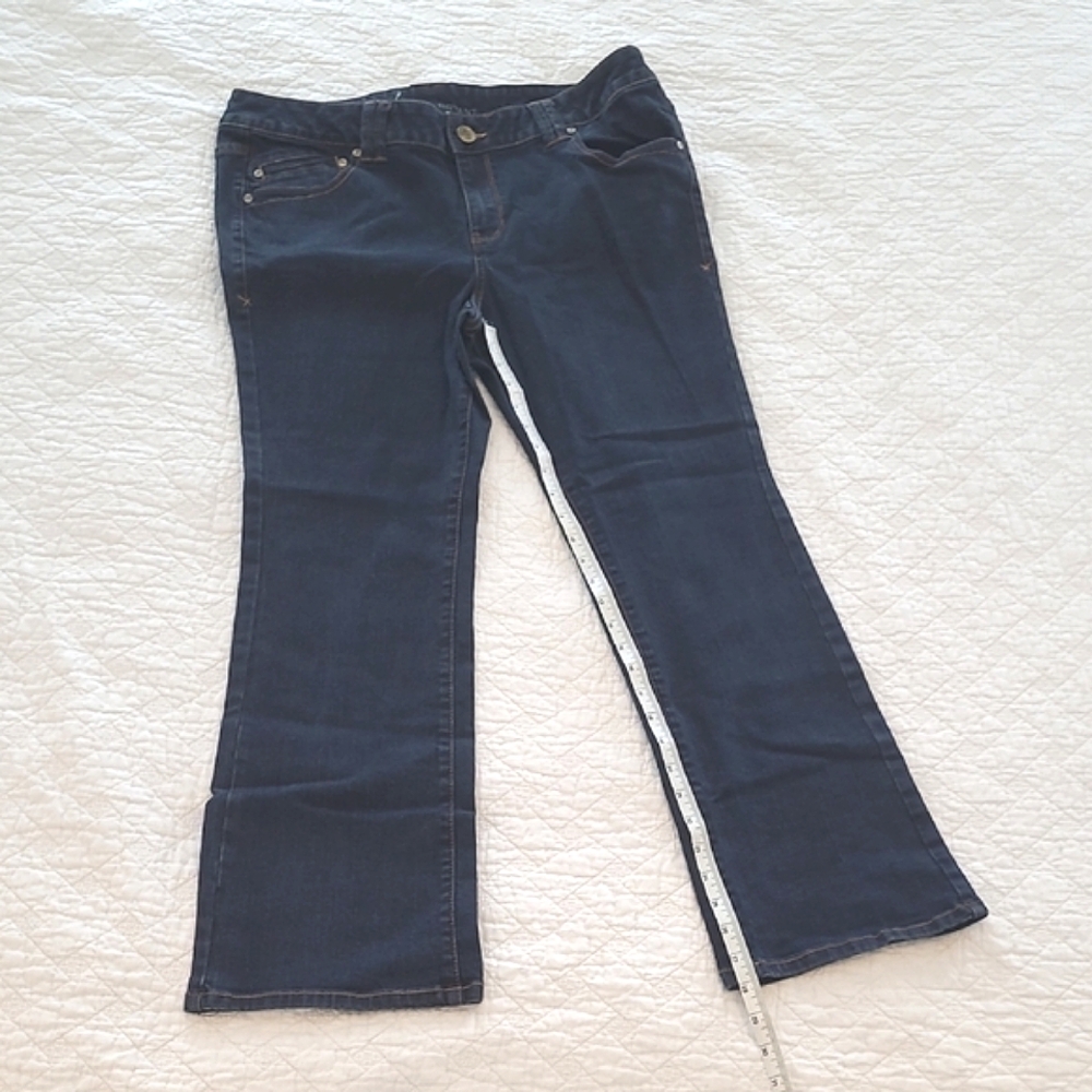 Lane Bryant Straight Fit Slim Boot Genius Fit basic Dark Jeans Size 18 Petite
